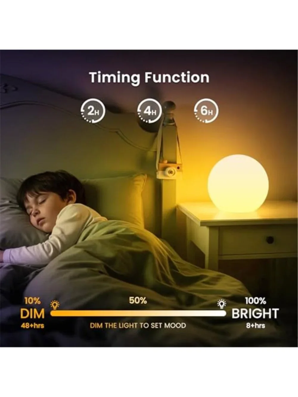 6-inch LED Light Ball: Nursery Night Light with Remote Control, 16 RGB Color